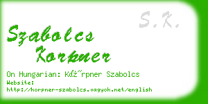 szabolcs korpner business card